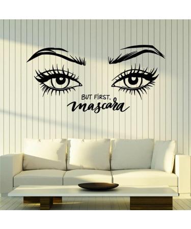 ERIJR Mascara wall appliqu beautiful eyelashes eyebrow eye cosmetic vinyl window sticker powder room beauty salon interior decoration 42x84 cm - Buy Online on GoSupps.com