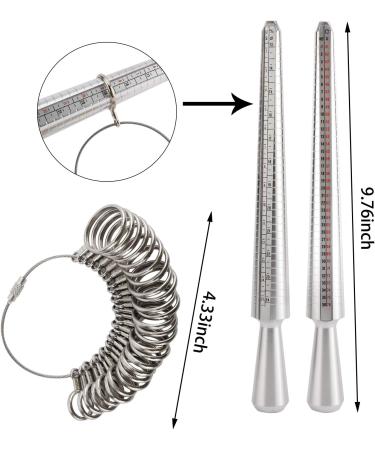 12 Pcs WerkWeit Ring Sizer Measuring Tool Set - Includes Ring Mandrel, Rubber Hammer, Ring Sizer Gauge, Wood Ring Clamp, and more - Buy Online on GoSupps.com