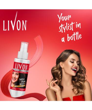 Livon Damage Protect Serum | Unisex Heat Protection Up to 250 C | 2X Less Hair Breakage | 100ml - Buy Online on GoSupps.com