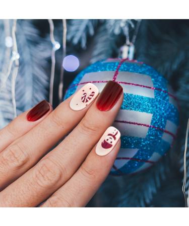 Christmas False Nails Short Press on Nails Full Cover Glossy Fake Nails with Jelly Glue Xmas Snowflake Stick on Nails Artificial Finger Manicure for Women Girls Christmas Nails Art Y6-XRJP Snowman - Buy Online on GoSupps.com