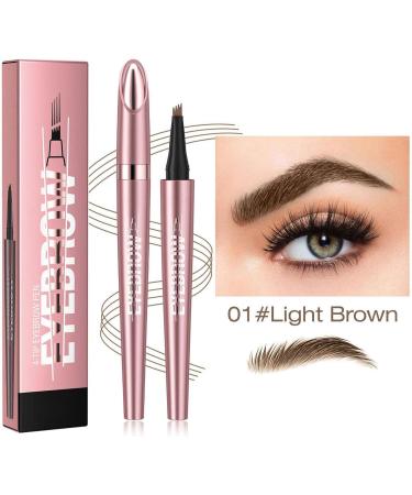 Magic Eyebrow Pencil 3d Microblading Eyebrow Pen Smudge Proof Liquid Eyebrow Pencil Waterproof Eyebrow Pen With 4 Fork Tip Lasting Eyebrow Makeup For Natural Looking Brows(Light Coffee) - Buy Online on GoSupps.com