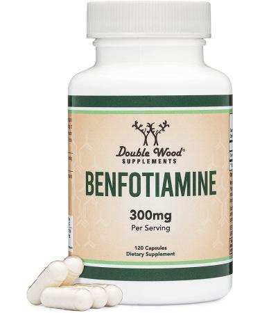 Benfotiamine 300mg (Third Party Tested, 120 Capsules) Manufactured in The USA, to Boost Thiamine Levels (More Absorbable Than Thiamine) by Double Wood Supplements - Buy Online on GoSupps.com