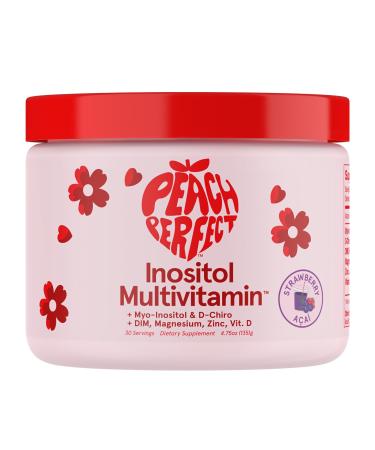 Peach Perfect Inositol Powder Multivitamin Strawberry Acai Flavor 3 Supports Women s Health 30 SVG Strawberry Acai 180 Count (Pack of 1)