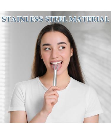 Metal Tongue Scraper Set - 2 Pcs Stainless Steel Tongue Cleaners for Adults & Kids | Portable Oral Care Tool | Reduce Bad Breath | Iron Case Included - Buy Online on GoSupps.com