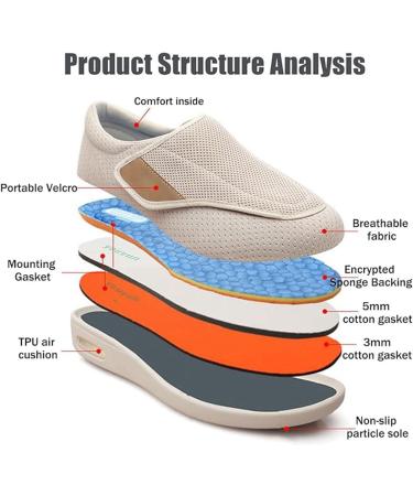 Shop Women's Diabetic Shoes - Adjustable Non-Slip Mesh 3 Pairs Insoles Compression Socks - Perfect Mother's Day Gift - Buy Online on GoSupps.com