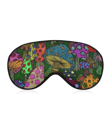 Aiyoolee Sleep Mask Psychedelic Mushrooms Sleeping Eye Mask for Women Men Night Blindfold Luxury Light Blocking Eye Cover One Size