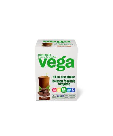 Vega All-in-One Vegan Protein Powder Chocolate (10 Sachets) Superfood Ingredients Vitamins For Immunity Support Keto Friendly Pea Protein For Women & Men 10x46g (Packaging May Vary)