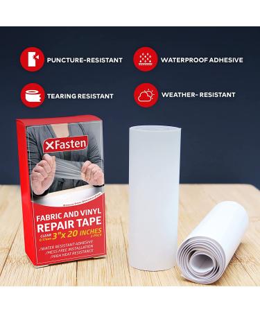 XFasten Fabric and Vinyl Repair Tape  Clear  3-Inches by 20-Inches (2-Set)  Waterproof Vinyl Repair Hole Patch Kit for Tent  Exercise Ball  Kayak  Inflatable Bed  Pool Float  and Airbed Mattress - Buy Online on GoSupps.com