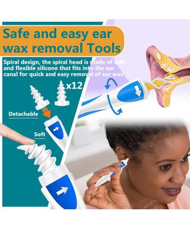 Ear Cleaner Ear Wax Removal Kit - 7 Pcs Spiral Tool with Sticky Swabs and Multi-Functional Trimmer - Family Value Package for Daily Use - Buy Online on GoSupps.com