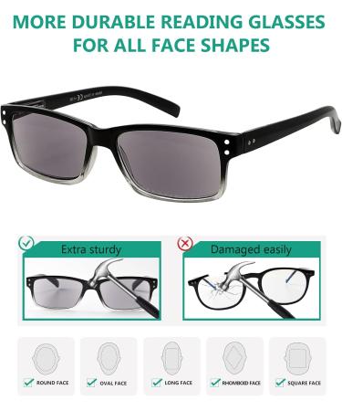 Eyekepper 5-Piece Classic Spring Hinge Reading Glasses Set - Stylish Sun Reading Glasses with Grey Lenses +1.75 Diopters - Perfect for International Shipping - Buy Online on GoSupps.com