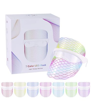 Yofuly LED facial mask Light therapy 7 colors LED face mask wireless light therapy face mask for skin rejuvenation facial skin anti-folds anti-aging skin 7 color