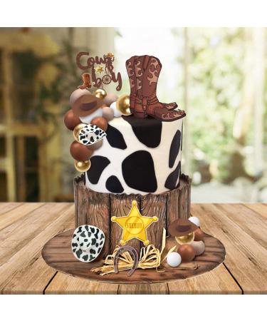 28 Pcs Cowboy Cake Decorations Cowboy Hat Boot Horseshoe Sheriff Badge Ball Cake Toppers Western Cowboy Birthday Baby Shower for Western Theme Party Favors Supplies - Buy Online on GoSupps.com