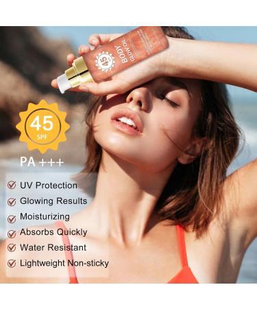 Body Glow Oil SPF 45 Broad Spectrum Body Oil Shimmer Sunscreen with Rose Gold Mica Lightweight Non-Sticky Moisturizing Coconut Absorbs Quickly 3.72 fl oz ROSE 02 ROSE - Buy Online on GoSupps.com
