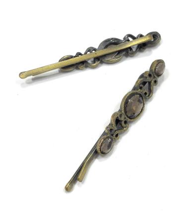 niavida 2 x hair clip Art Deco style stone trim hair clip hair clip metal