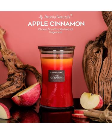 Aroma Naturals 3-Layer Scented Candle 21.52 oz - Apple Cinnamon | 100 Hours Burn Time | Natural Soy Wax with Wooden Lid - Buy Online on GoSupps.com