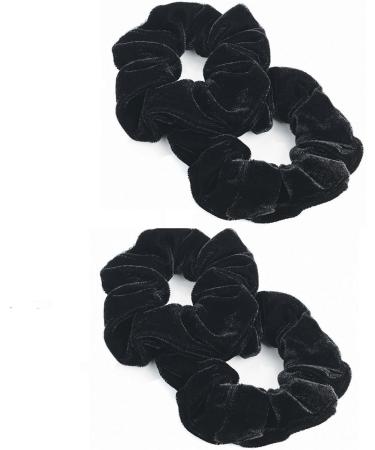 Mytoptrendz Plain Velvet Small Hair Scrunchies Hair Ties Ponttail Bands for Thin hair Girls Hair Accessories (Black set of 4 piece Small) - Buy Online on GoSupps.com