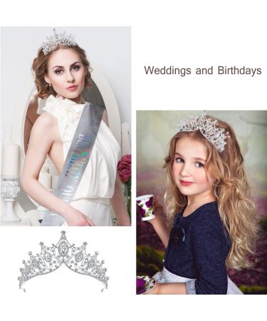 Elegant Wedding Diadem & Crystal Tiara for Brides | Silver Crown with Strass & Jewels | Perfect for Ceremonies Birthdays & Special Occasions - Buy Online on GoSupps.com