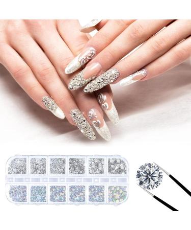 1440 Pieces Crystal Road Stones & Nail Gems | Flatback Rhinestones with Tweezers | Various Sizes for Nail Art - Buy Online on GoSupps.com