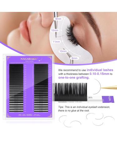 Nagaraku Single Eyelashes - 54 Rows | 0.03D 7-15mm Classic Volume Extensions | Soft Matt Black Natural Lashes | High Capacity Large Tray - Buy Online on GoSupps.com