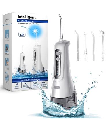 Upgrade DooGooCoo Portable Water Flosser Ultra-Powerful Clean Remnant & Plaque Keep Teeth Healthier & Whiter Large Capacity Oral Irrigator Cordless Dental Flosser Pick - IPX 7 Waterproof