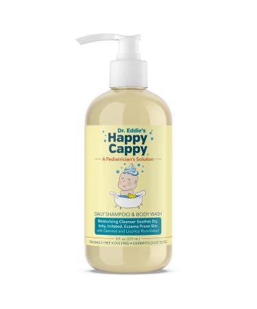 Dr. Eddie's Happy Cappy Daily Shampoo & Body Wash for Children, Soothes Dry, Itchy, Sensitive, Eczema Prone Skin, Dermatologist Tested, No Fragrance, No Dye, 8 oz