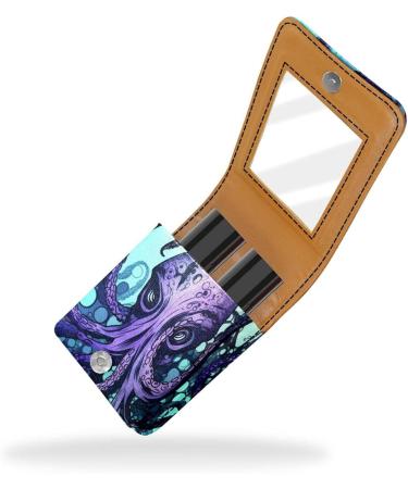 Buy Premium Leather Lipstick Case Organizer with Mirror | Mini Lip Gloss Holder Bag - Fish Ocean Devilfish C605l9sook - International Shipping Available - Buy Online on GoSupps.com