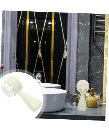 FRCOLOR Face Brush Pore Deep Cleansing Brush Manual Facial Brush Facial Brush Tool Facial Cleansing Tool Face Washing Cleaner Face Scrubber Face Exfoliator Washbasin Silica Gel Pores Green 12.5X5X5CM - Buy Online on GoSupps.com