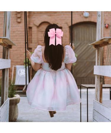 2 Pack 6 inch Bow Hair Clips Large Hair Bow Hair Barrette Clips for Women Girls Pink Hair Bow for Girls - Buy Online on GoSupps.com