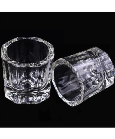 Kalolary dappen bowl 2 pieces of nail art clear glass cup of acrylic dappen DISH glass clear bowl for acrylic liquid powder nail art styling tool