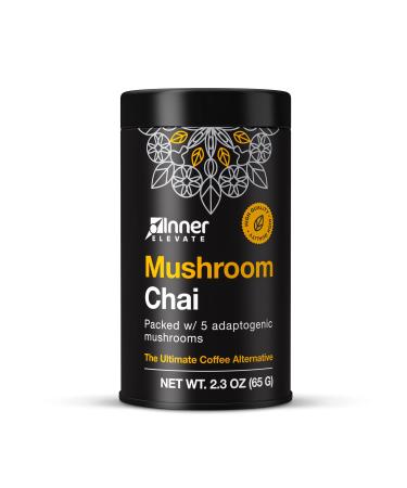 Inner Elevate Mushroom Chai - Ultimate Coffee Alternative - Adaptogenic Mushroom Drink with Lion's Mane, Cordyceps, Chaga, Reishi, Turkey Tail (30 Servings)