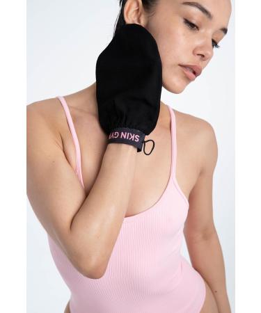 Skin Gym Exfoliating Body Mitt Scrubber - Deep Exfoliating Gloves for Smooth Glowing Skin - Dead Skin Remover & Pore Unclogger - Black - Buy Online on GoSupps.com