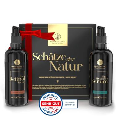 Organic Face Care Gift Box - 2x100 ml - Gifts for women - Vegan - Hyaluron&Retinol Serum - Women's Gift Box Women's Gifts - Girlfriend Gift - Valentine's Day Christmas Birthday - Buy Online on GoSupps.com