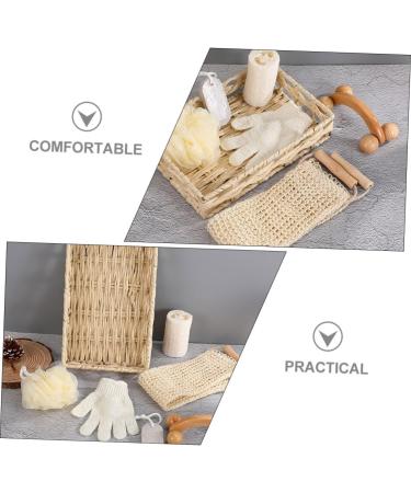 Ensemble Exfoliant Corps et Gommage des Pieds 6 Pi ces Manche en Bois et Corde de Jute Panier Rectangulaire 30x20x6 Cm Outil de Nettoyage Corporel Kit Bain Voyage pour Soin Spa - Buy Online on GoSupps.com