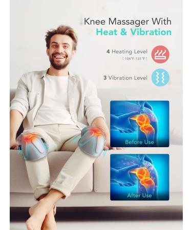SKG Knee Massager with Heat & Vibration - Cordless Heated Knee Brace for Pain Relief | Portable Joint Pain Relief Gift for Dad | W3 PRO - Buy Online on GoSupps.com