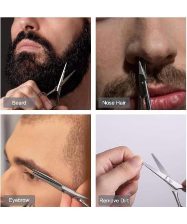 HAWATOUR Stainless Steel Beard Scissors for Trimming - Silver Classic - Buy Online on GoSupps.com