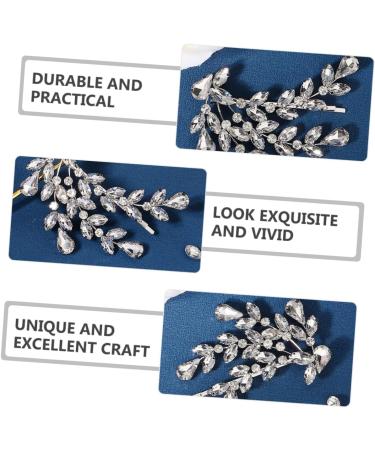 FRCOLOR Rhinestone Hair Clip Diamond Hair Clips Girl Hair Clips Hair Barrettes for Women Leaf Wedding Hairpin Rhinestone Hair Barrette Hair Accessories Miss Hair up Zinc Alloy - Buy Online on GoSupps.com