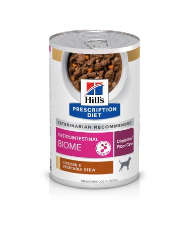 Hill's Prescription Diet Gastrointestinal Biome Digestive/Fiber Care Chicken & Vegetable Stew Dog Canned Food, Veterinary Diet, 12.5 oz., 12-Pack Wet Food (Packaging May Vary) - Buy Online on GoSupps.com