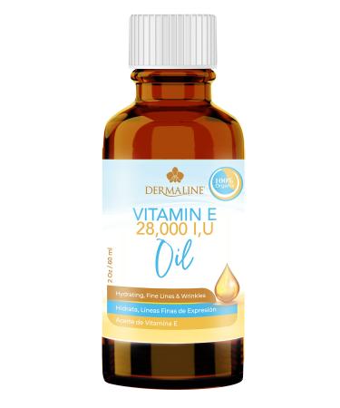 DERMALINE Organic Vitamin E Oil 28 000 I.U. Daily Skin Moisturizer for Skin