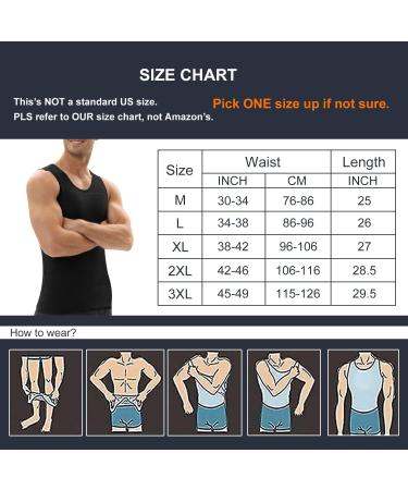 Men's Gynecomastia Compression Shirt - Slimming Body Shaper Tank Top | Tummy Control Undershirt - Black | X-Large - Buy Online on GoSupps.com