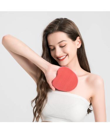 Soft Silicone Shower Brush 2 Pack - Body, Face & Short Hair Wash - Exfoliating Skin Massage Scrubber - Dry Skin Brushing Glove Loofah - Sensitive Skin Friendly - Peony Pink & Green - 1 Pair - Buy Online on GoSupps.com