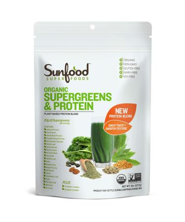 Sunfood Organic Supergreens & Protein 8 oz (227 g)