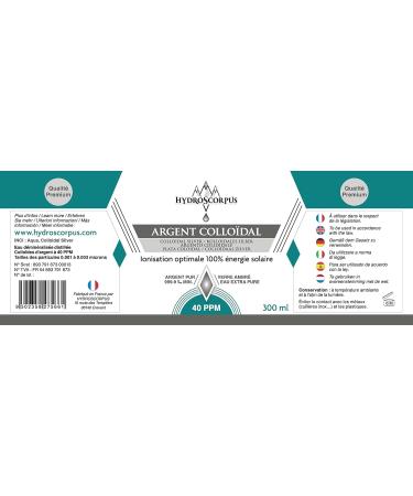 Colloidal Silver 40PPM and 5PPM GLASS BOTTLES Made in FRANCE 100% Natural Trace Element Bio Available 100% Ionization - Buy Online on GoSupps.com