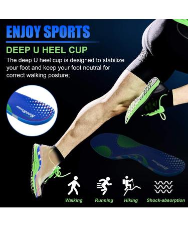 RooRuns Arch Support Insoles for Plantar Fasciitis - Shock Absorbing Orthotic Inserts for Men & Women - Relief for Flat Feet & Heel Pain - Buy Online on GoSupps.com
