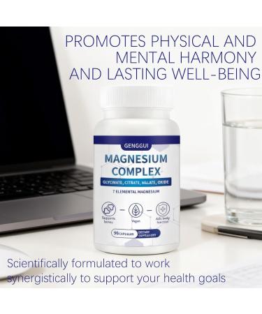  Magnesium Complex 7 in 1 with 1000mg - 90 Capsules - Features Elemental Magnesium & Citrate - Dietary Supplement for Adults (1) - Buy Online on GoSupps.com
