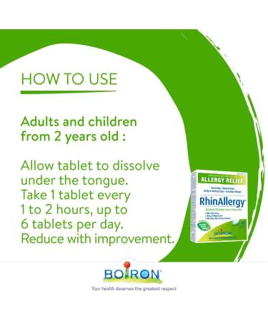 Boiron RhinAllergy for Relief from Allergy Symptoms of Sneezing Runny Nose and Itchy Eyes or Throat- 60 Tablets - Buy Online on GoSupps.com