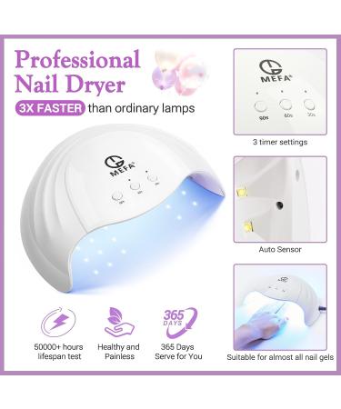 MEFA Gel Nail Polish Kit with UV Light - 52 PCS, 28 Spring Summer Colors, DIY Salon Manicure Set with Base Top Coat, Mother's Day Gift - C1-Dreamy Town - Buy Online on GoSupps.com