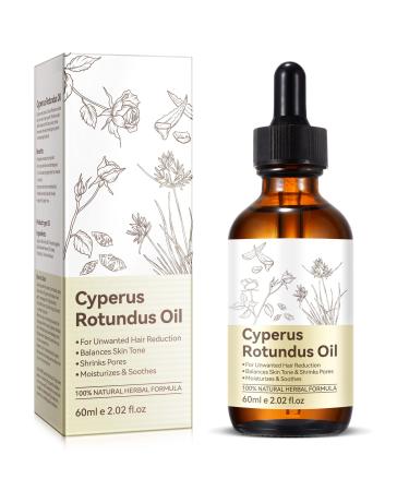 Cyprus Rotundus Oil for Hair Removal - Reducing Body Hair Growth | 100% Pure Cyperus Rotundus Essential Oil for Smooth Skin & Hair Removal 60ml 2.02 Fl Oz (Pack of 1)