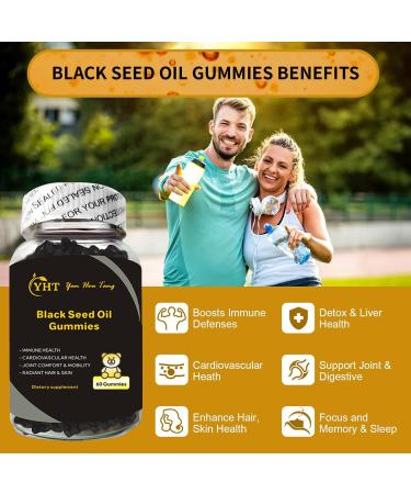 Eilin YHT Sativa Black Seed Oil Gummies 1000MG Immune System Joints Digestion Hair Skin Support Supplement 60 Counts - Buy Online on GoSupps.com