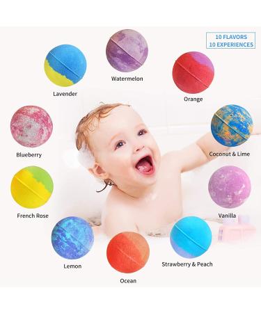 Kids Bath Bombs Set - 10 Organic Handmade Bath Bombs with Surprise Toys | Perfect Birthday & Christmas Gift for Kids - Buy Online on GoSupps.com