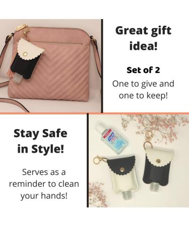 Hand Sanitizer Holder Keychain - 2 Pack Clip On Case for Travel Size 2oz Bottles - Perfect Stocking Stuffers - Buy Online on GoSupps.com